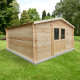 Abrigo de jardim em madeira maciça 16m² PRIMO - travessas 28mm Gardy Shelter