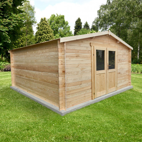 Abrigo de jardim em madeira maciça 16m² PRIMO - travessas 28mm Gardy Shelter