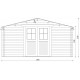 Abrigo em madeira maciça 16m² PRIMO 28mm tratado e tingindo castanho Gardy Shelter