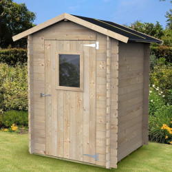 Abrigo de jardim em madeira HOBBY 146x146cm - Porta com uma janela - ALCE
