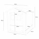 Abrigo de jardim em madeira de abeto HOBBY 198x198cm - Porta com vidro duplo - ALCE
