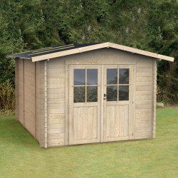 Abrigo de jardim em madeira de abeto 249x249cm Opera - Porta dupla com janela - PEFC - ALCE