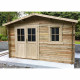 Abrigo de jardim 12m² PLUS em madeira 40mm tratada com tingimento castanho Gardy Shelter