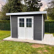 Abrigo de jardim em madeira compósita 28mm antracite 9m² PREMIUM Telhado plano - Woodlife Garden