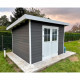 Abrigo de jardim em madeira compósita 28mm antracite 9m² PREMIUM Telhado plano - Woodlife Garden