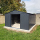 Abrigo de jardim metálico 13m² FIRST antracite + kit de fixação X-METAL