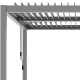 Pérgula bioclimática autoportante em alumínio cinza claro 3x3m - X-METAL
