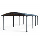 Carport em alumínio cinzento e policarbonato 31m² Arcadia™ 8500 - Canopia