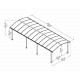 Carport em alumínio cinzento e policarbonato 31m² Arcadia™ 8500 - Canopia