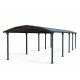 Carport em alumínio cinzento e policarbonato 38,7m² Arcadia™ 10600 - Canopia
