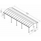 Carport em alumínio cinzento e policarbonato 38,7m² Arcadia™ 10600 - Canopia