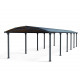 Carport em alumínio cinzento e policarbonato 46,3m² Arcadia™ 12700 - Canopia