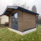 Abrigo de jardim em madeira compósita 28mm madeira envelhecida 9m² porta dupla alumínio e vidros duplos - Woodlife Garden