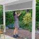 Toldo lateral branco de 400 cm para pérgula em alumínio bioclimática Ombrea VS