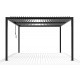 Pérgula bioclimática autoportante em alumínio graphite preto 4x4m - X-METAL
