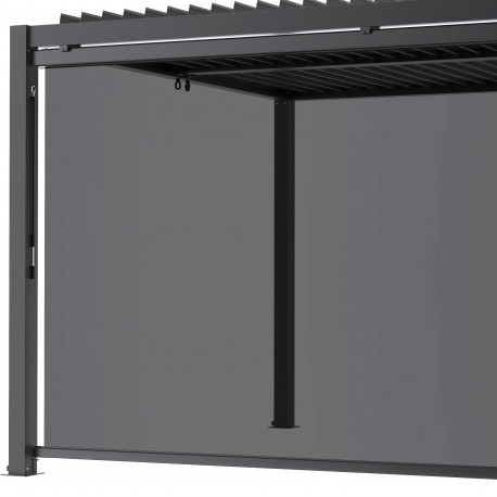 Persiana lateral Preto grafite de 370cm para pérgula de alumínio bioclimático X-METAL