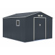 Abrigo de jardim em metal 13m² antracite + kit de fixação X-METAL