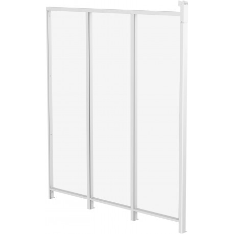 Painel lateral de alumínio e PC transparente para telhado de terraço branco 2,5m X-METAL
