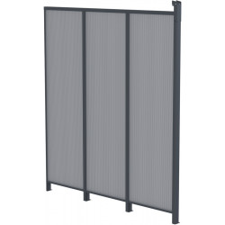 Painel lateral em alumínio e PC 4mm para telhado de varanda antracite 2,5m X-METAL