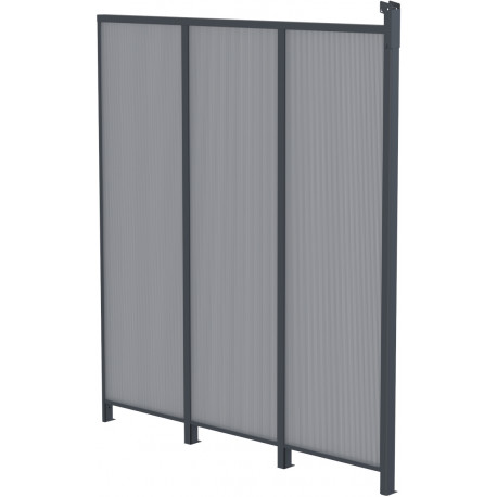 Painel lateral em alumínio e PC 4mm para telhado de varanda antracite 2,5m X-METAL