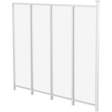 Painel lateral em alumínio e PC transparente para telhado de terraço branco 3m X-METAL