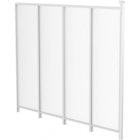 Painel lateral em alumínio e PC 4mm para telhado de varanda branco 3m X-METAL