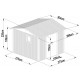 Abrigo de jardim em aço galvanizado Roka 9m² + Kit de ancoragem - X-METAL