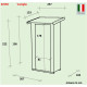 Abrigo de jardim encostado Vaniglia madeira de abeto 207x102cm - Porta com uma janela - ALCE