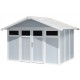 Abrigo de jardim em PVC 7,53m² UTILITY branco e cinzento-azulado Grosfillex