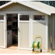 Abrigo de jardim em PVC 7,53m² UTILITY branco e cinzento-esverdeado Grosfillex