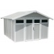 Abrigo de jardim em PVC 11,2m² UTILITY branco e cinzento-azulado Grosfillex