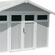 Abrigo de jardim em PVC 11,2m² UTILITY branco e cinzento-azulado Grosfillex