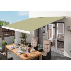 Toldo motorizado 400x300cm LUXO tecido poliéster bege - X-METAL