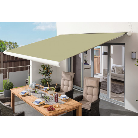 Toldo motorizado 400x300cm LUXO tecido poliéster bege - X-METAL