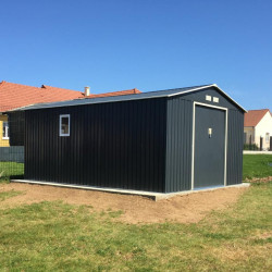 Abrigo de jardim em metal 15,16m² PLUS antracite + kit de fixação X-METAL