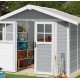 Abrigo de jardim em PVC 4,9m² DECO cinzento claro e branco Grosfillex 