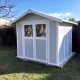 Abrigo de jardim em PVC 4,9m² DECO cinzento claro e branco Grosfillex 