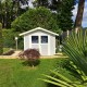 Abrigo de jardim em PVC 4,9m² DECO cinzento claro e branco Grosfillex 