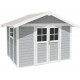 Abrigo de jardim em PVC 7,5m² DECO cinzento claro e branco Grosfillex 