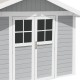 Abrigo de jardim em PVC 7,5m² DECO cinzento claro e branco Grosfillex 