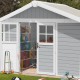 Abrigo de jardim em PVC 7,5m² DECO cinzento claro e branco Grosfillex 