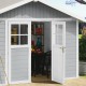 Abrigo de jardim em PVC 11,2m² DECO cinzento claro e branco Grosfillex