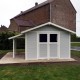 Abrigo de jardim em PVC 11,2m² DECO cinzento claro e branco Grosfillex