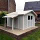 Abrigo de jardim em PVC 11,2m² DECO cinzento claro e branco Grosfillex