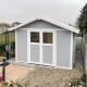 Abrigo de jardim em PVC 11,2m² DECO cinzento claro e branco Grosfillex