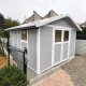Abrigo de jardim em PVC 11,2m² DECO cinzento claro e branco Grosfillex