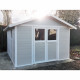 Abrigo de jardim em PVC 11,2m² DECO cinzento claro e branco Grosfillex