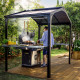 Abrigo para churrasco 180x224cm em alumínio preto e policarbonato cinzento AUSTIN - Canopia by Palram
