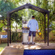 Abrigo para churrasco 180x224cm em alumínio preto e policarbonato cinzento AUSTIN - Canopia by Palram