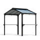 Abrigo para churrasco 180x224cm em alumínio preto e policarbonato cinzento AUSTIN - Canopia by Palram